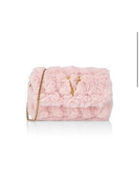 VERSACE FAUX FUR MINI BAG in PINK